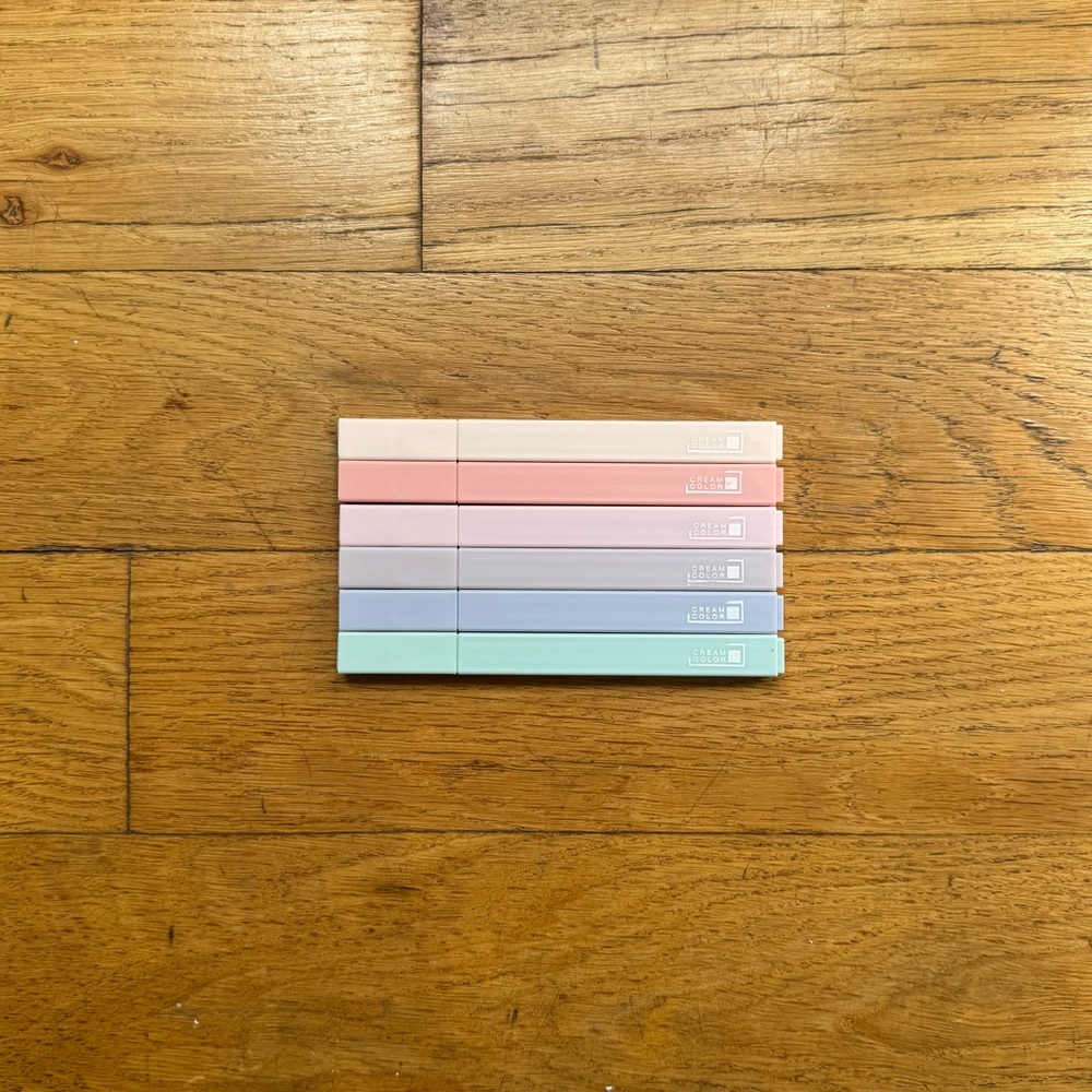 pastel colored highlighters 6pc bundle
